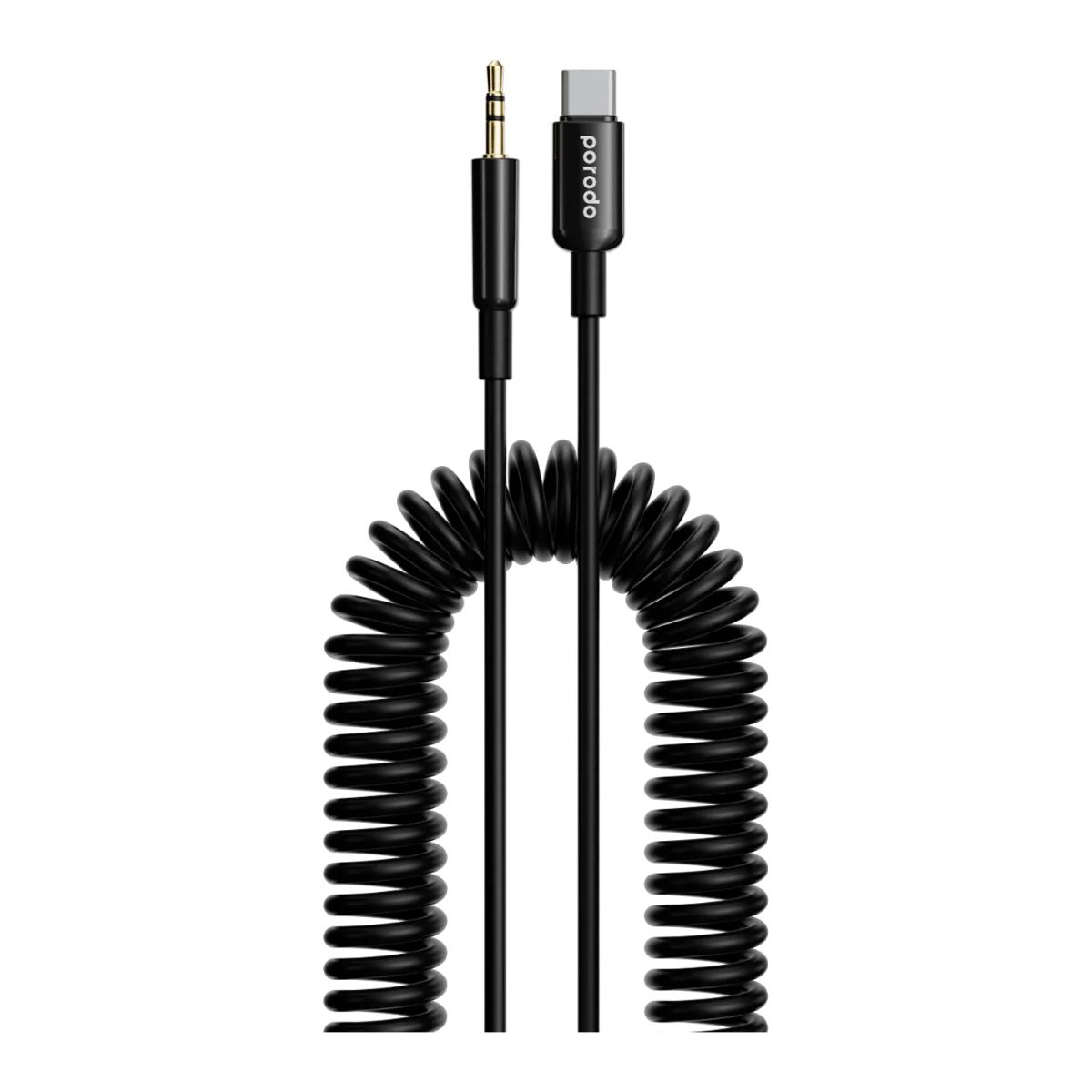 Porodo Type-C to 3.5mm Coiled AUX Cable