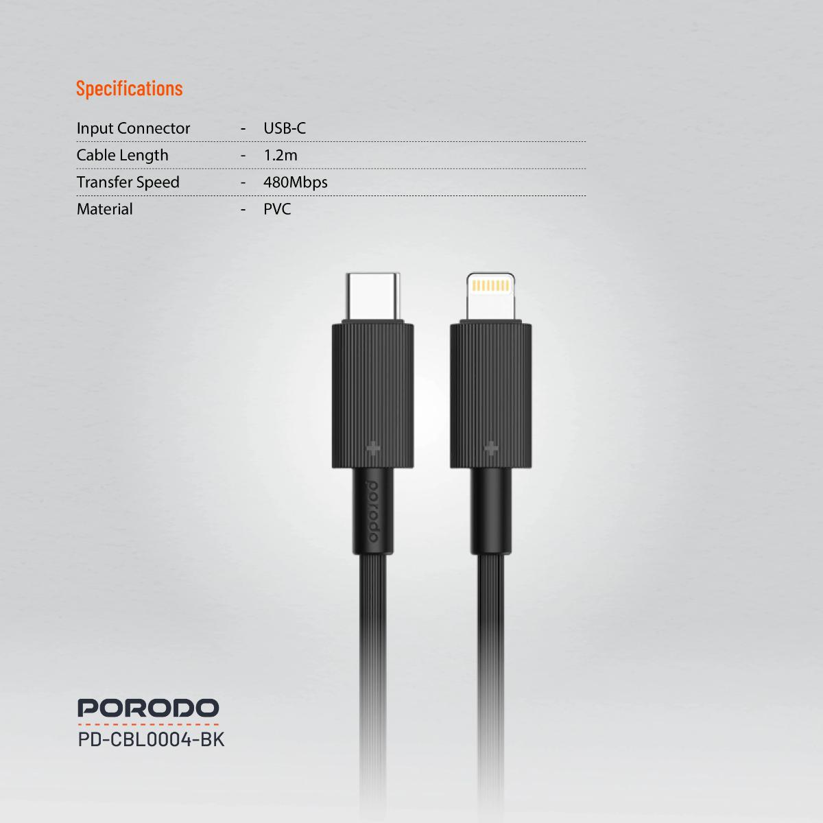 Porodo USB-C to Lightning  Cable