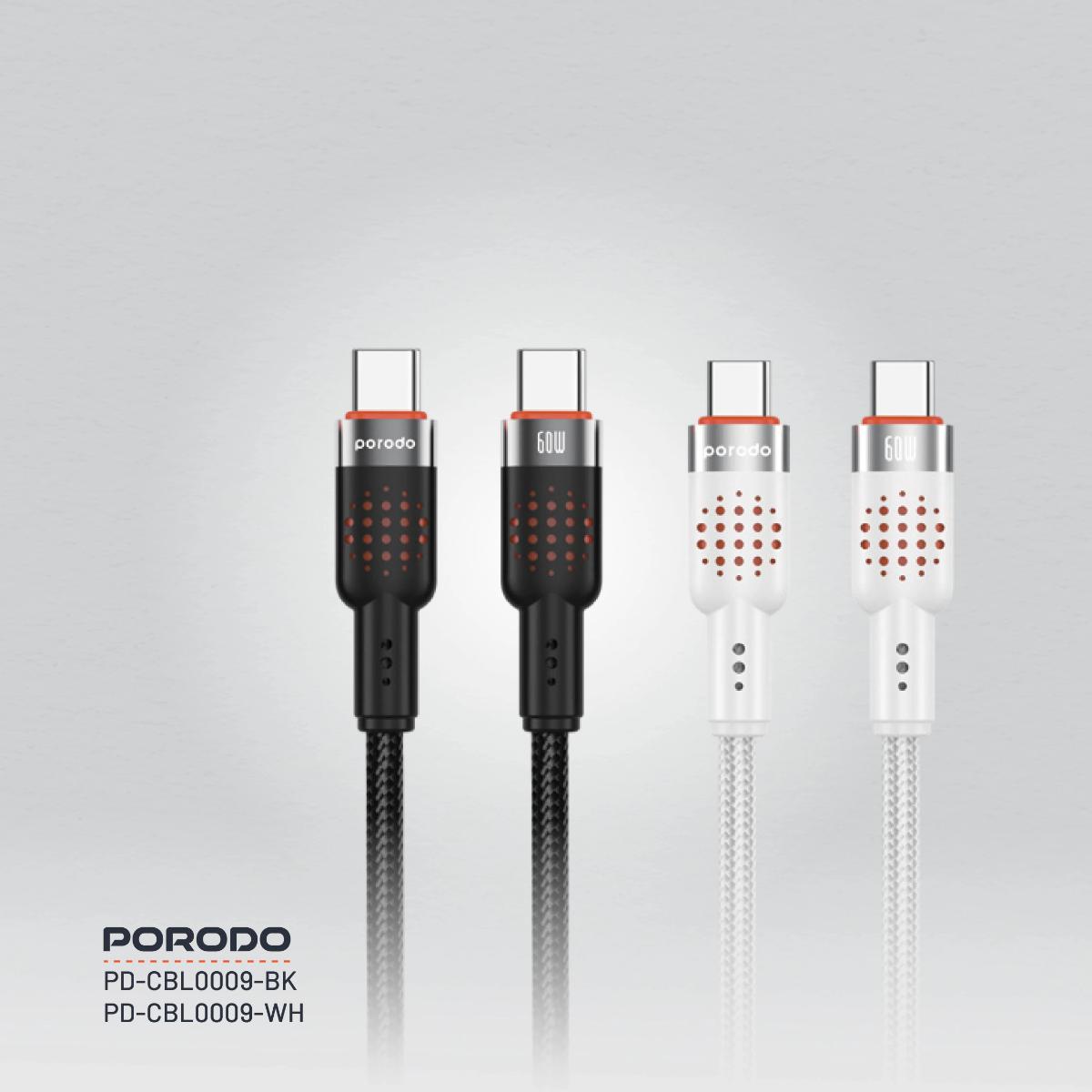 Porodo USB-C to  USB-C Aluminum Braided Cable