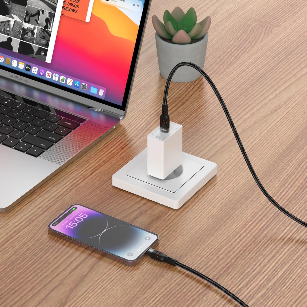 Porodo USB-C to  USB-C Aluminum Braided Cable