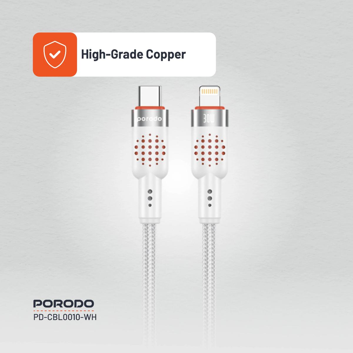 Porodo USB-C to Lightning Aluminum Braided Cable