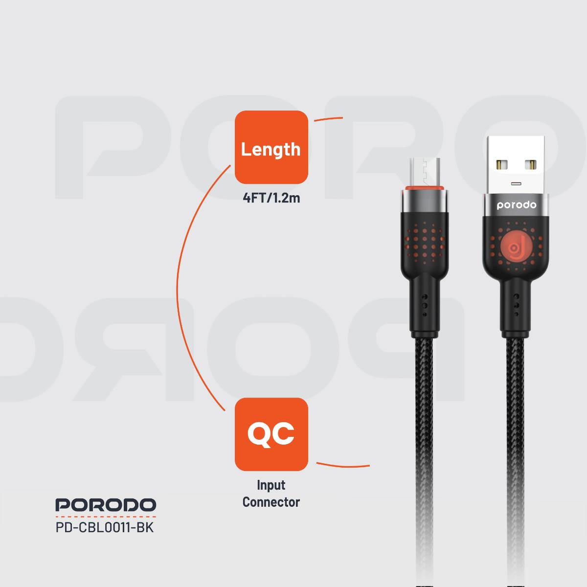 Porodo Braided Cable USB-A to Micro