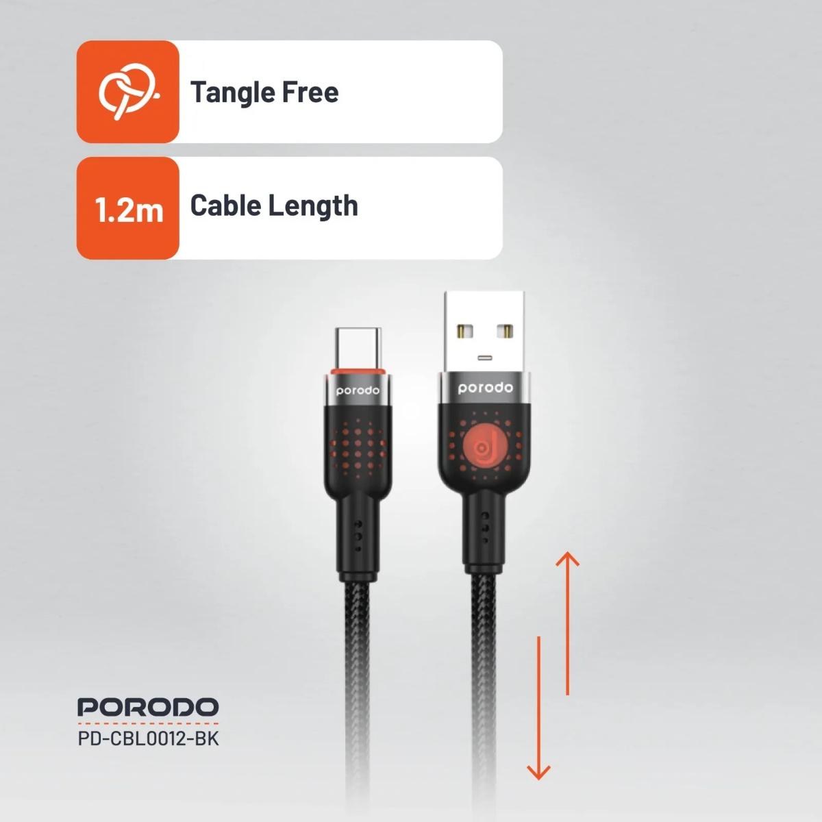 Porodo Braided Cable USB-A to Type-C
