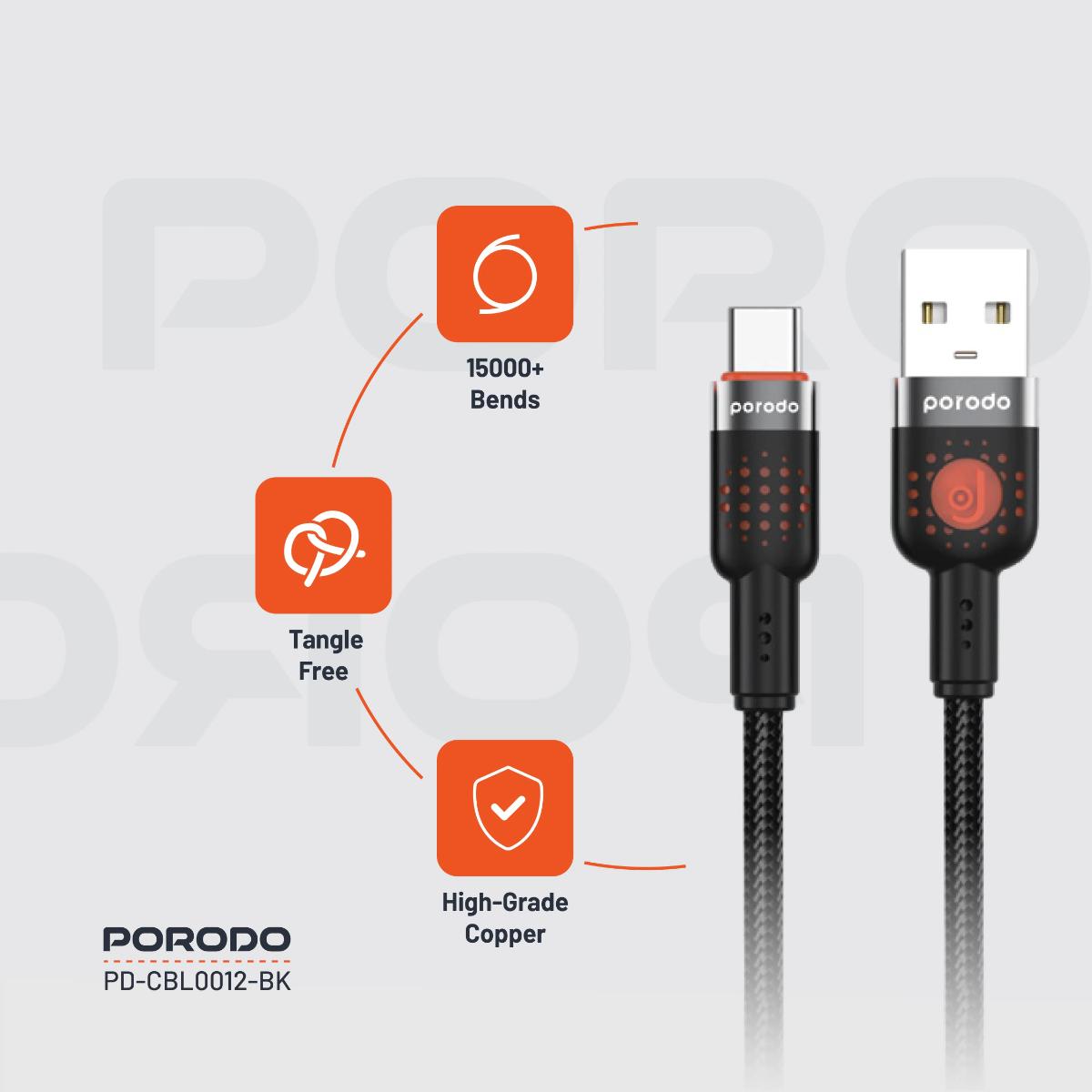 Porodo Braided Cable USB-A to Type-C