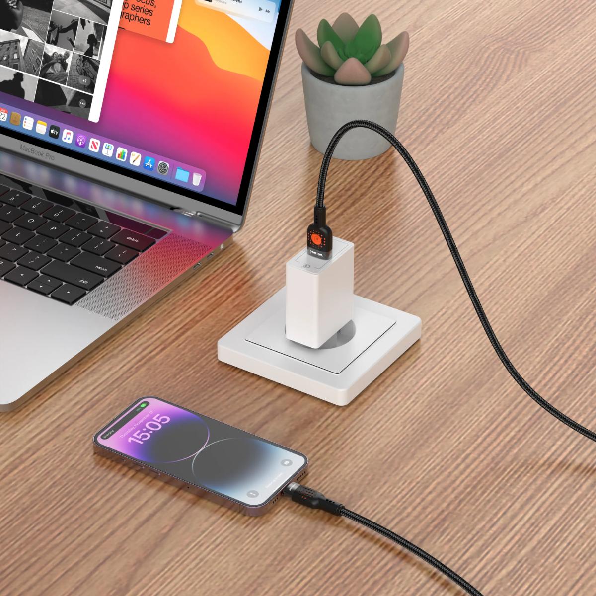 Porodo Braided Cable USB-A to Lightning