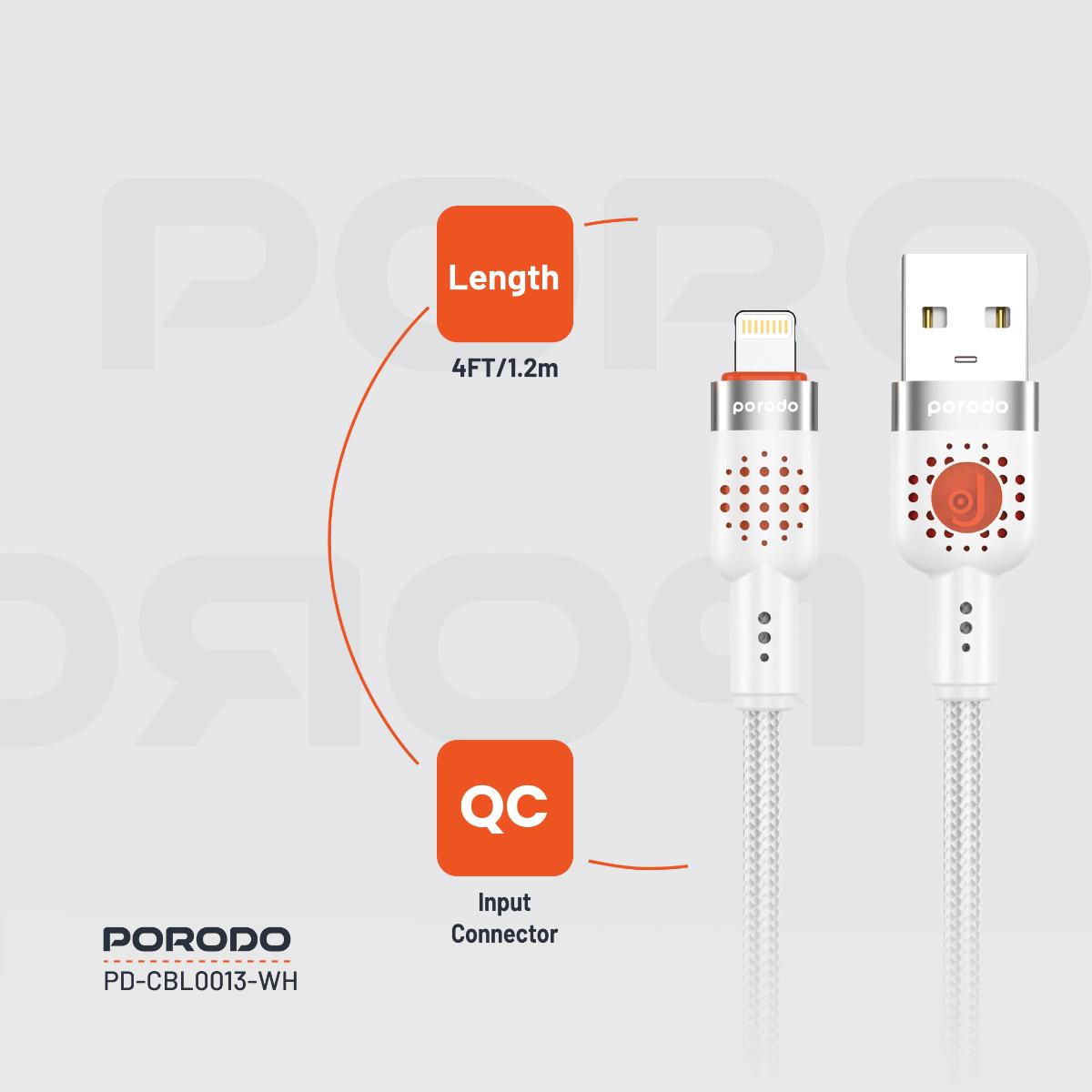 Porodo Braided Cable USB-A to Lightning