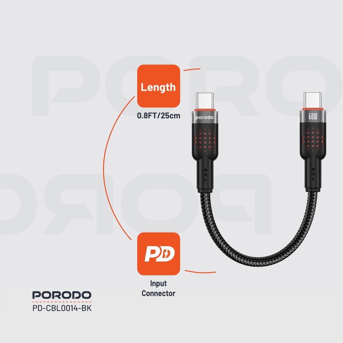 Porodo Braided Cable Type-C to C