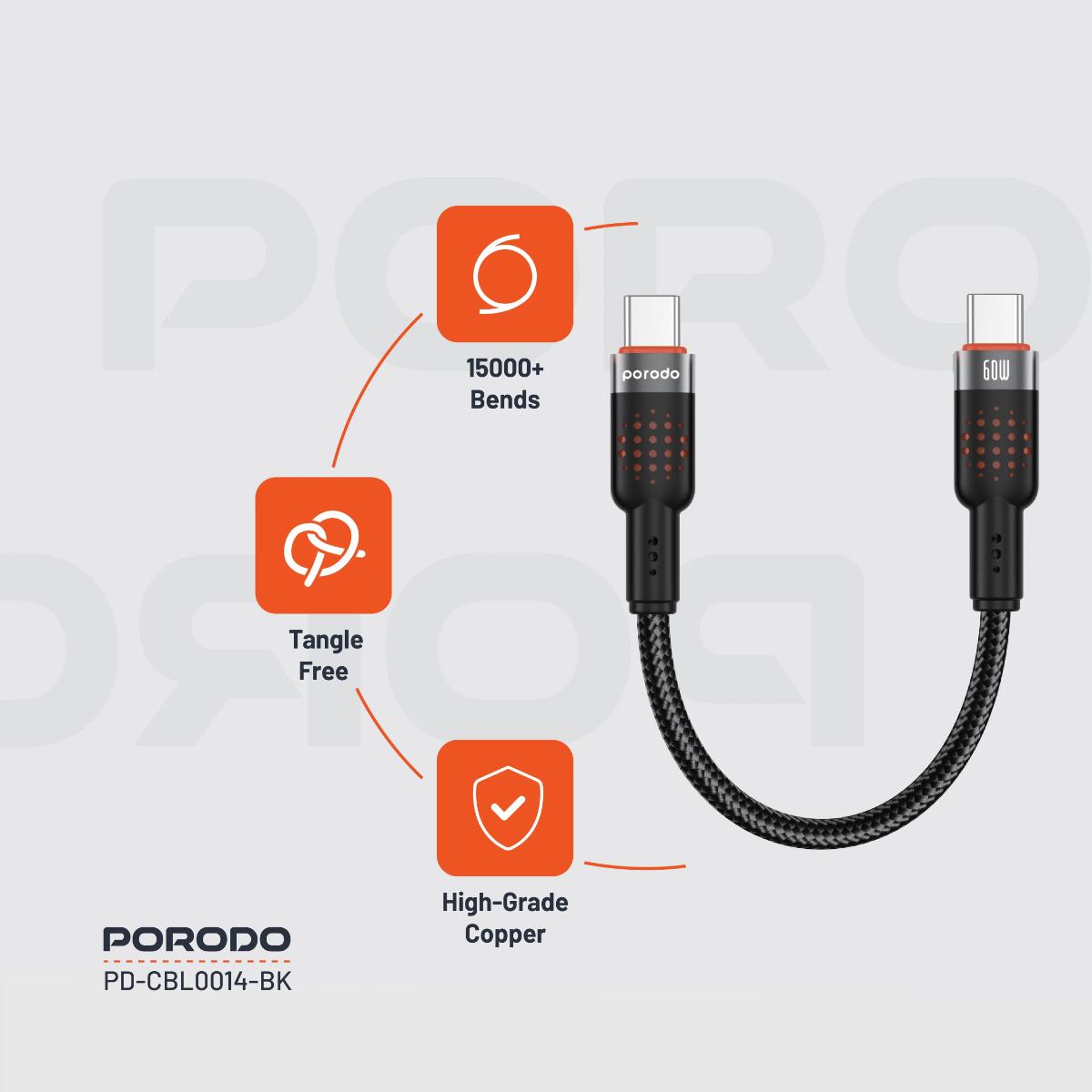 Porodo Braided Cable Type-C to C