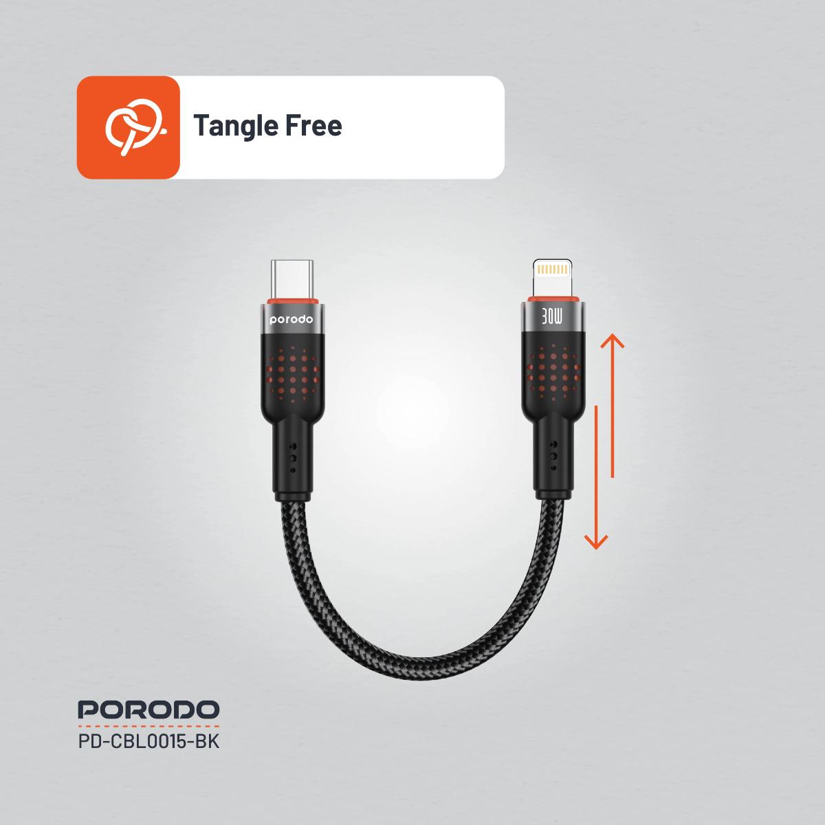 Porodo Braided Cable Type-C to Lightning