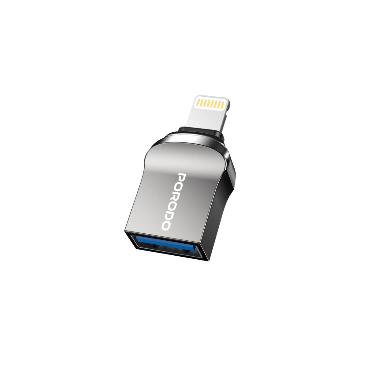 Porodo Lightning OTG Adapter - Zinc Alloy