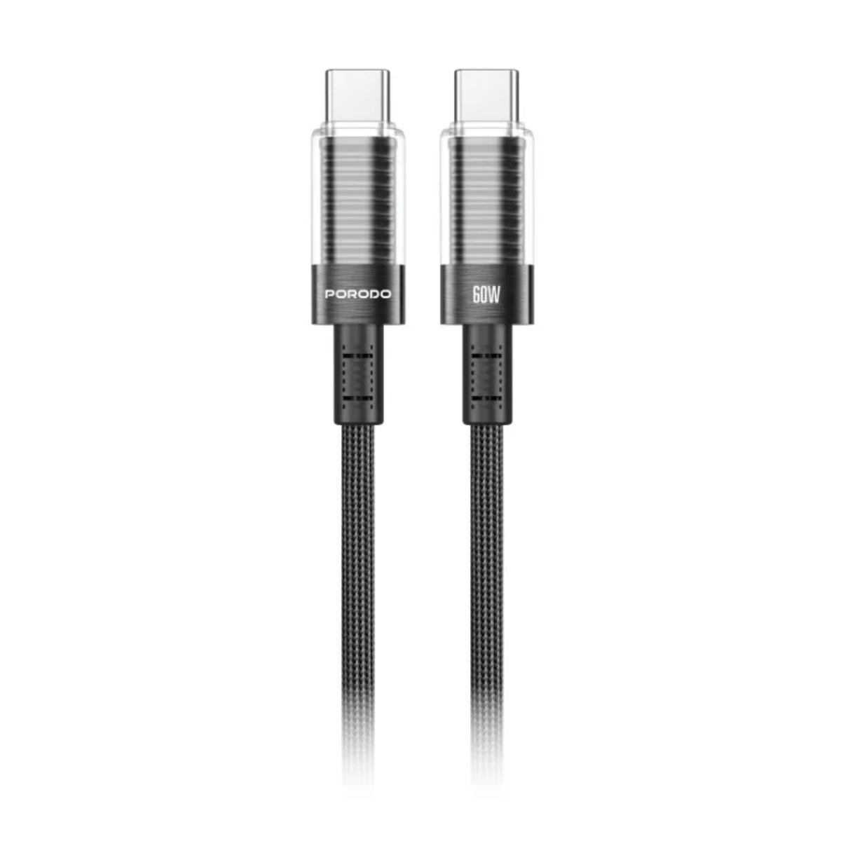 Porodo Transparent Shell USB-C To USB-C Cable
