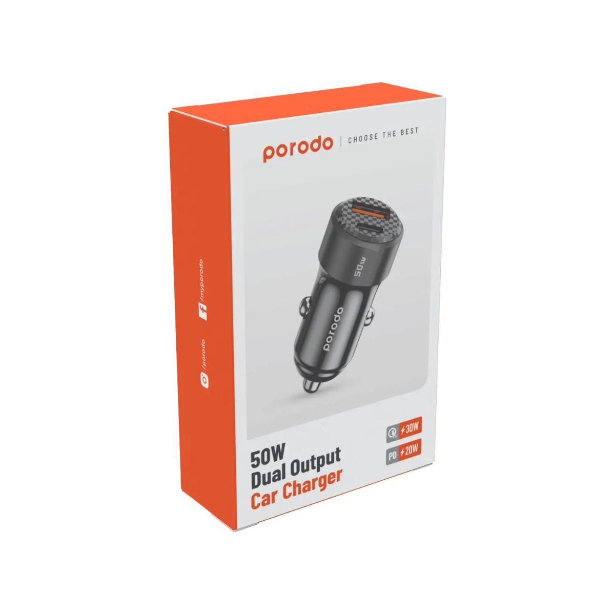 Porodo 50W Dual Output Car Charger