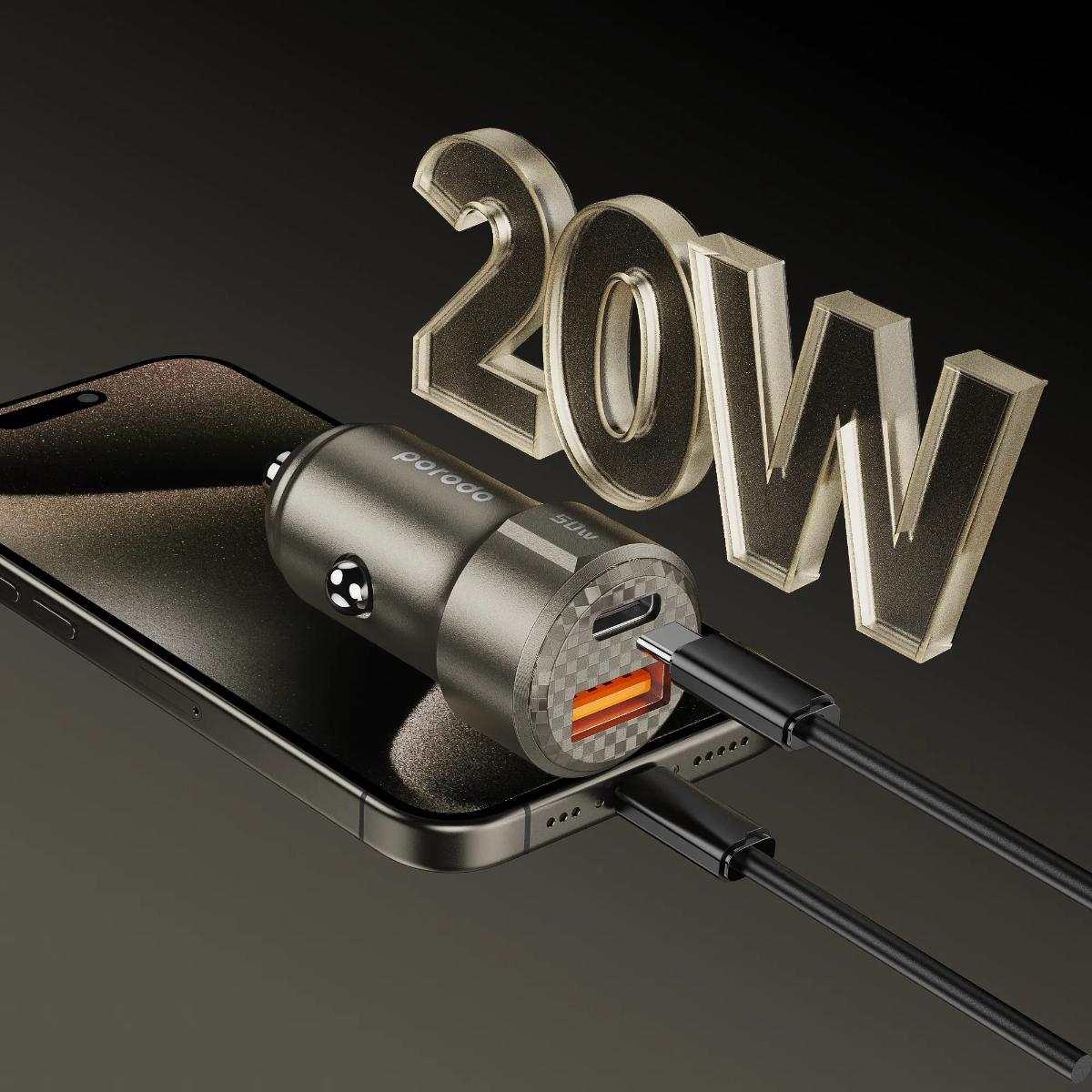 Porodo 50W Dual Output Car Charger