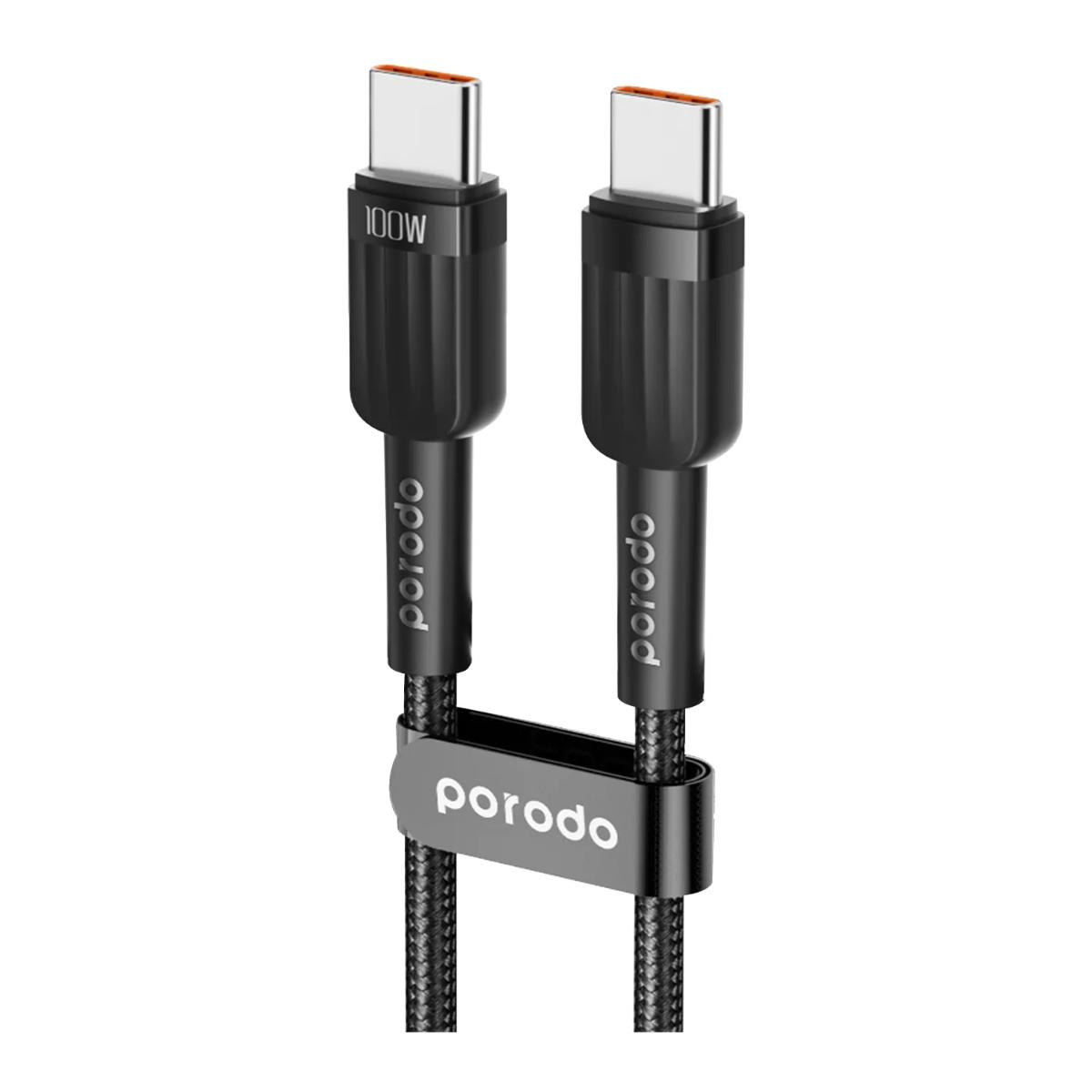 Porodo 50W Dual Port Fast Car Charger + Braided USB-C Cable