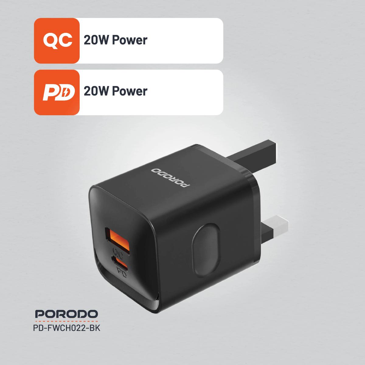 Porodo Dual port Wall Charger UK