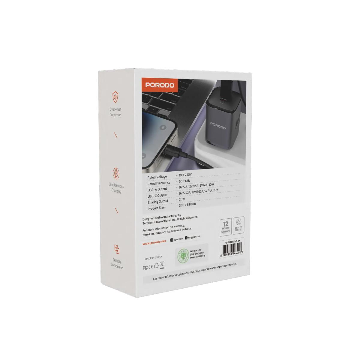 Porodo Dual port Wall Charger UK