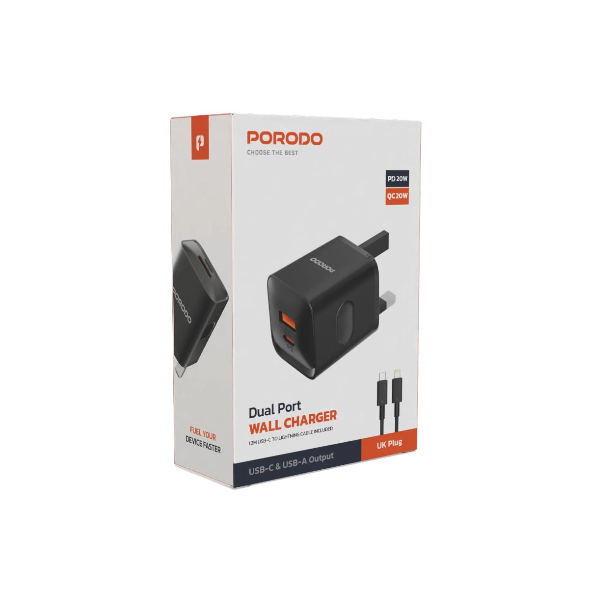 Porodo Dual Port Wall Charger UK