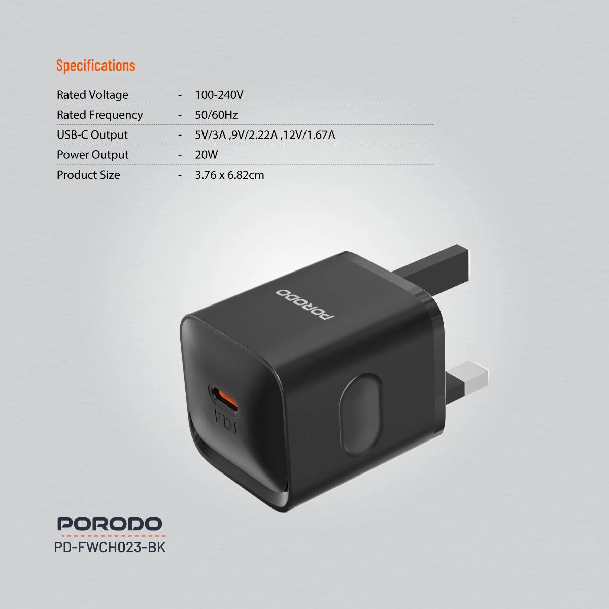 Porodo USB-C Power Delivery  Wall Charger