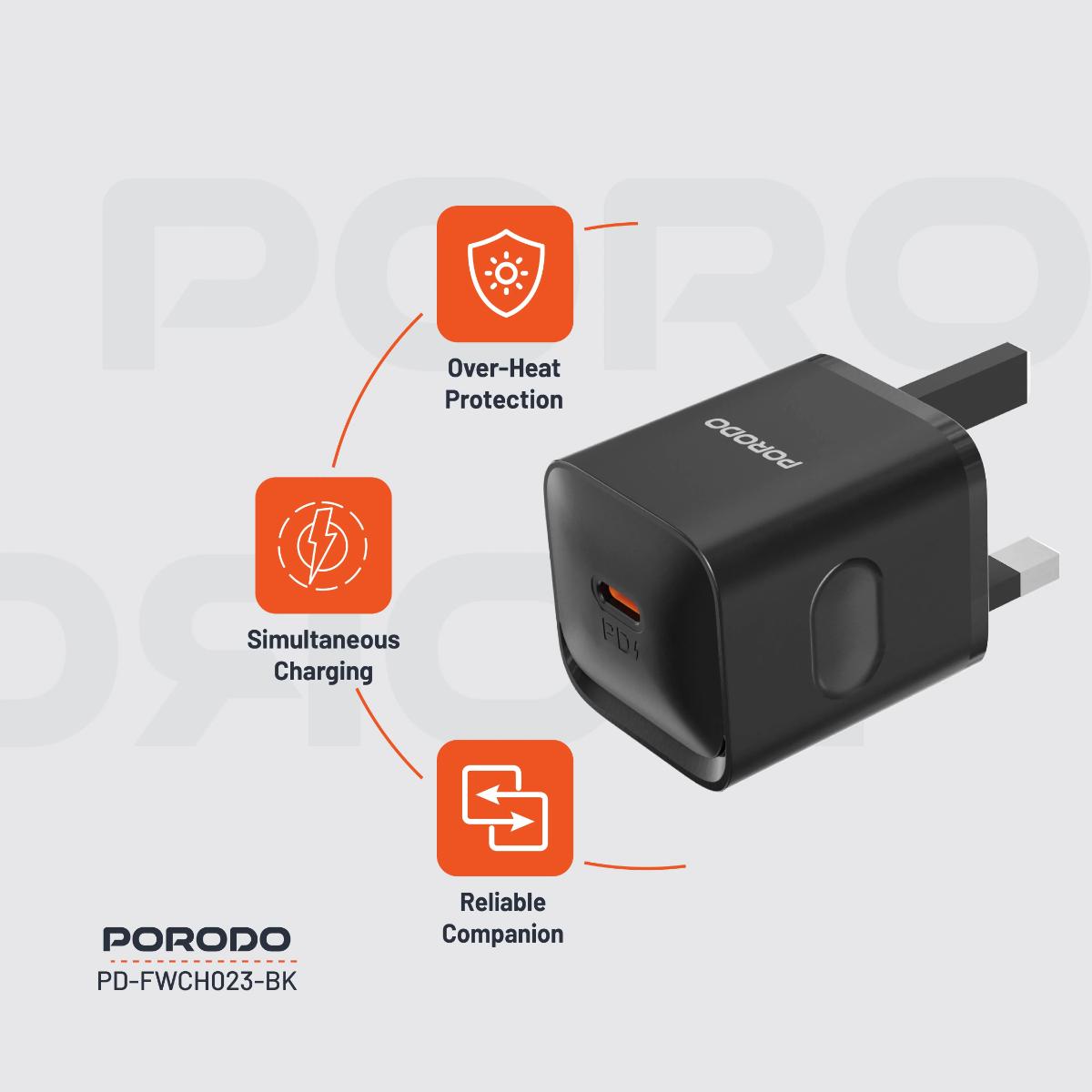 Porodo USB-C Power Delivery  Wall Charger