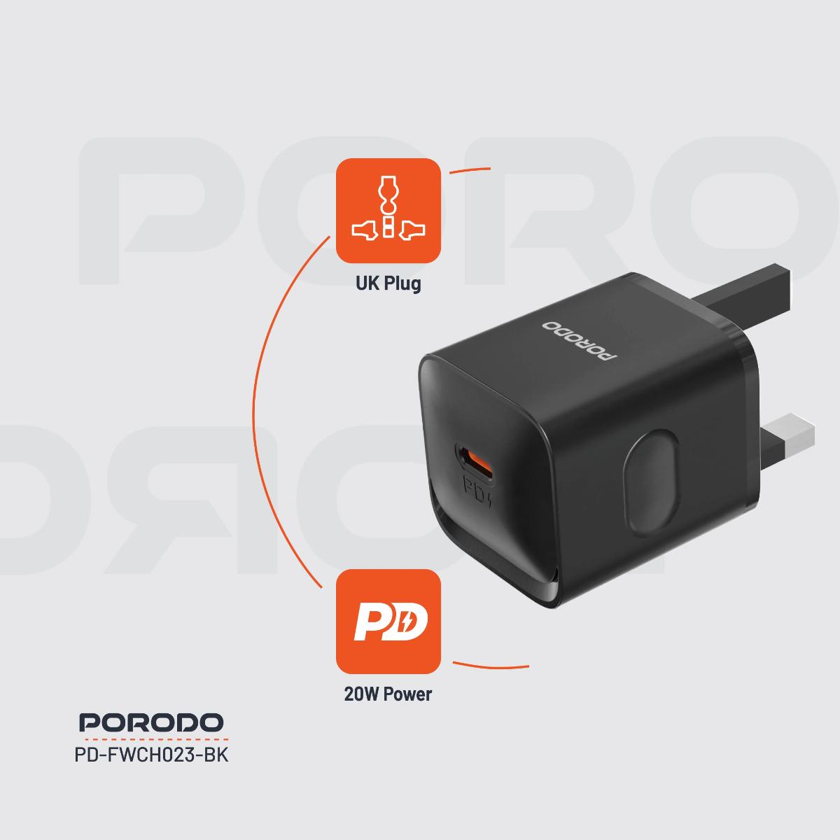 Porodo USB-C Power Delivery  Wall Charger