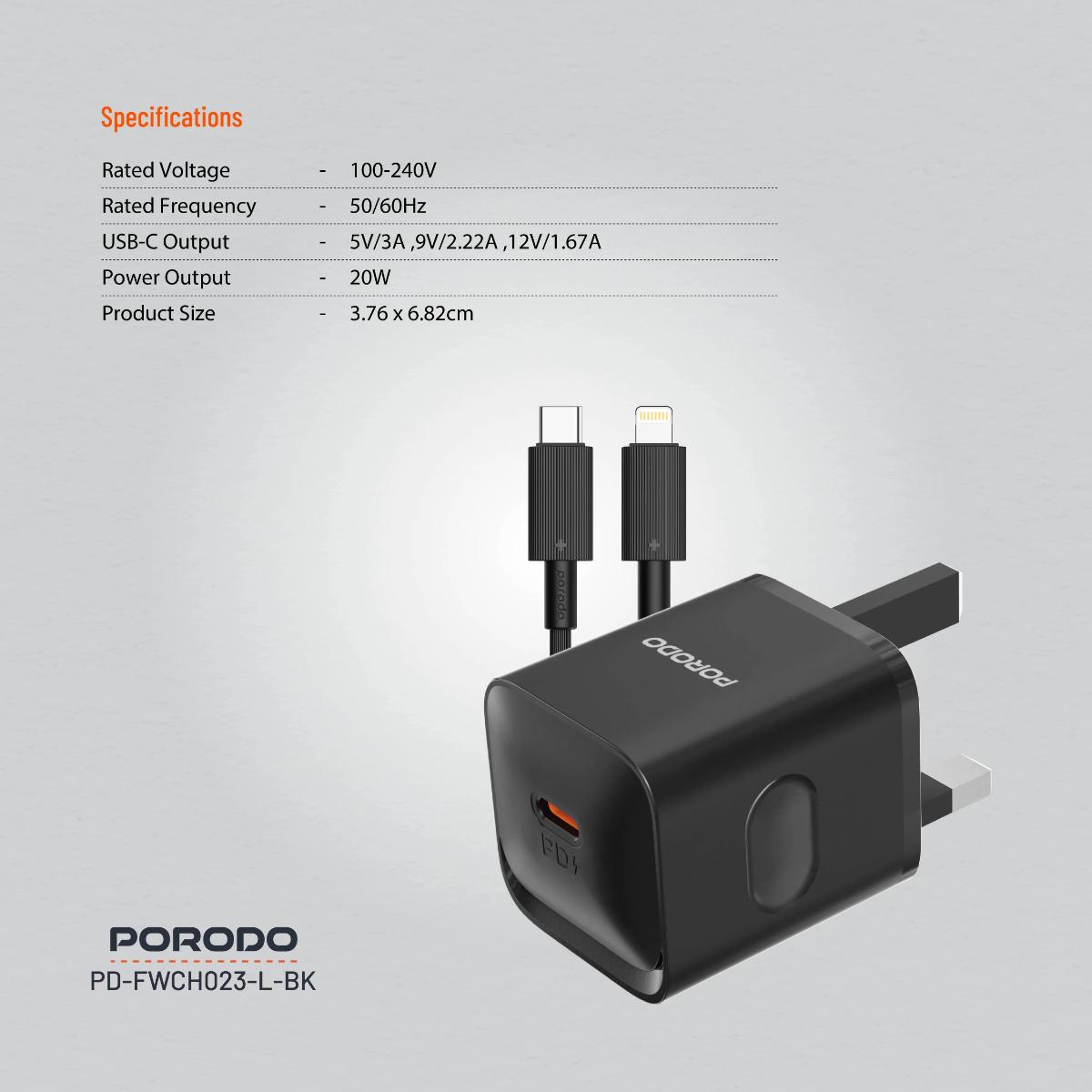 Porodo USB-C Power Delivery  Wall Charger