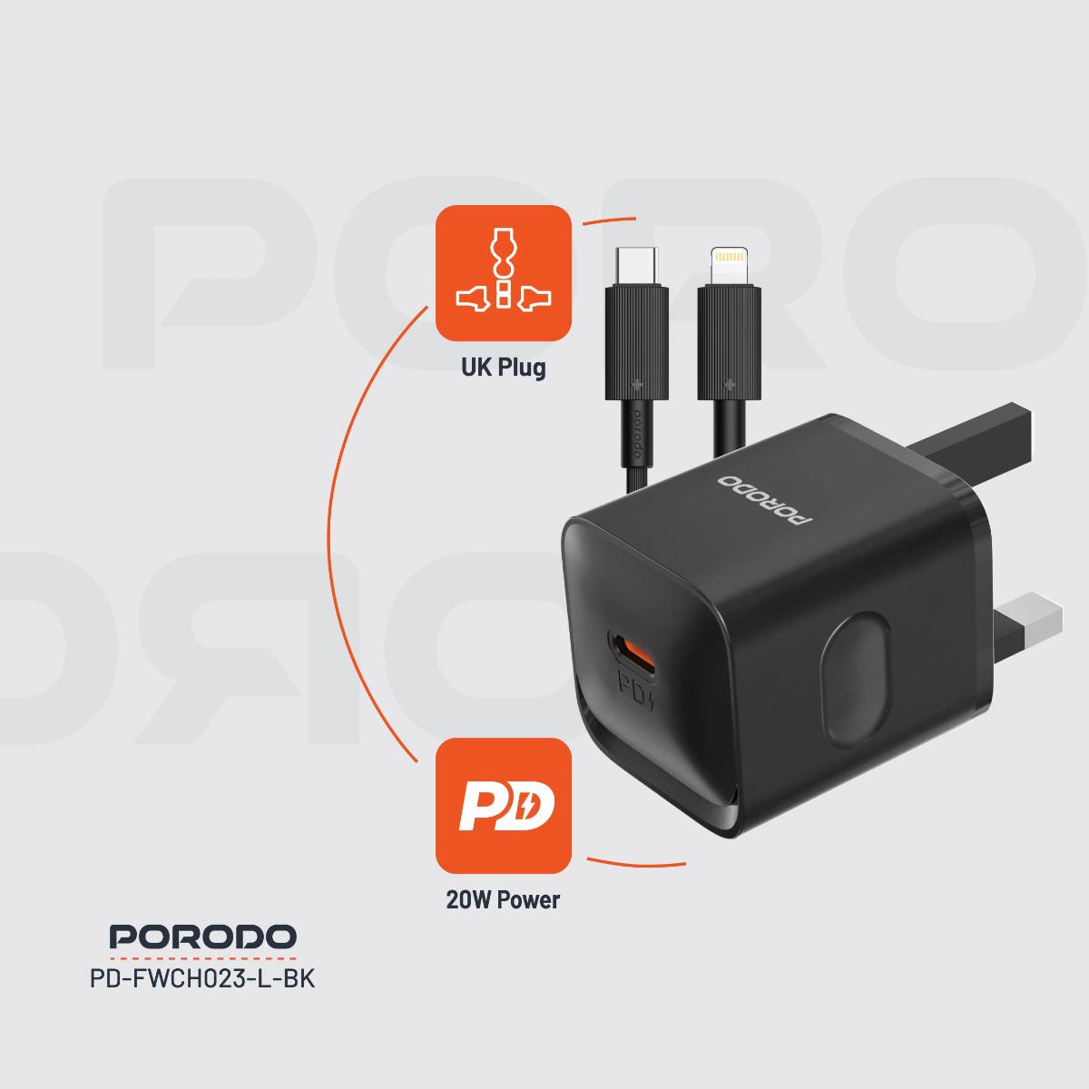 Porodo USB-C Power Delivery  Wall Charger