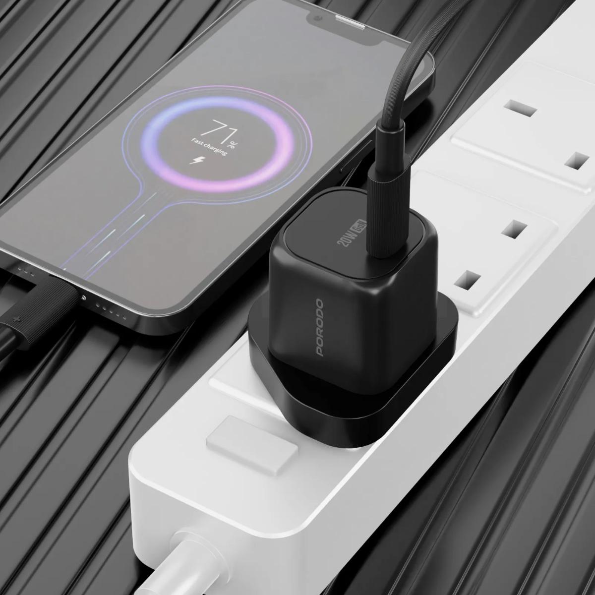 Porodo USB-C Power Delivery GaN Wall Charger UK