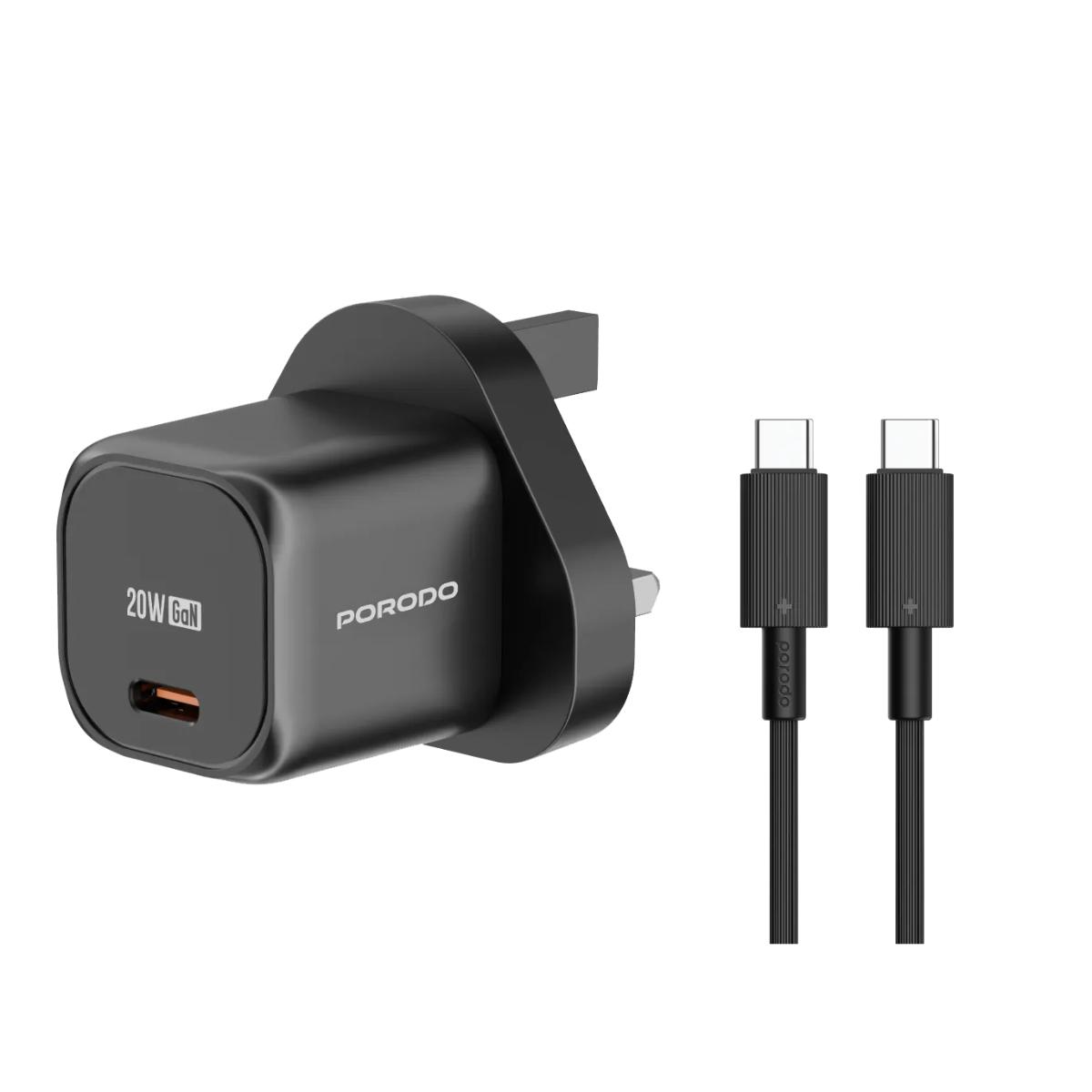 Porodo USB-C Power Delivery GaN Wall Charger UK