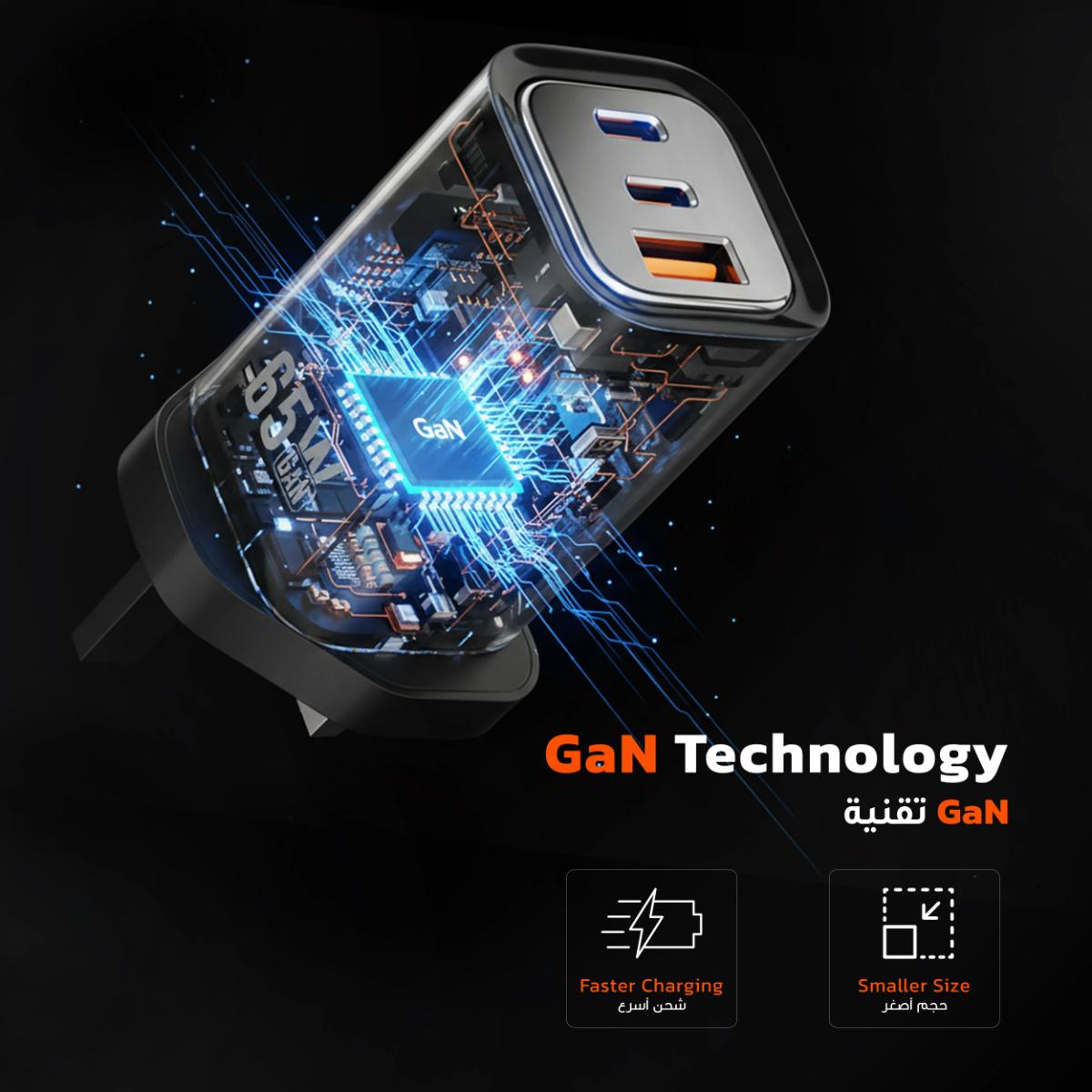 Porodo 65W Triple Output Quick Wall Charger