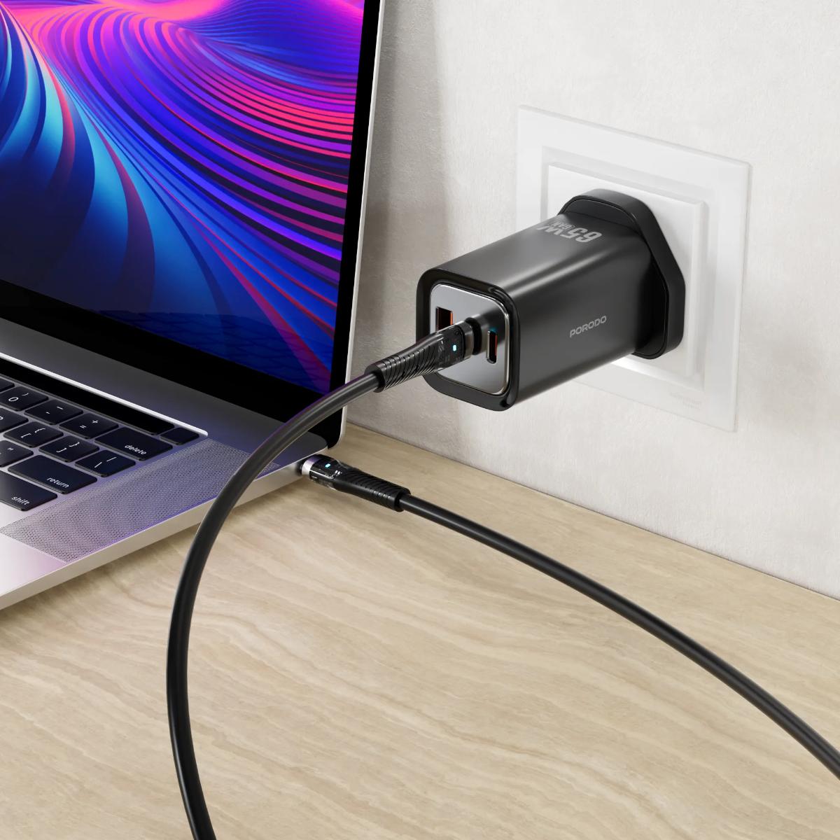 Porodo 65W Triple Output Quick Wall Charger