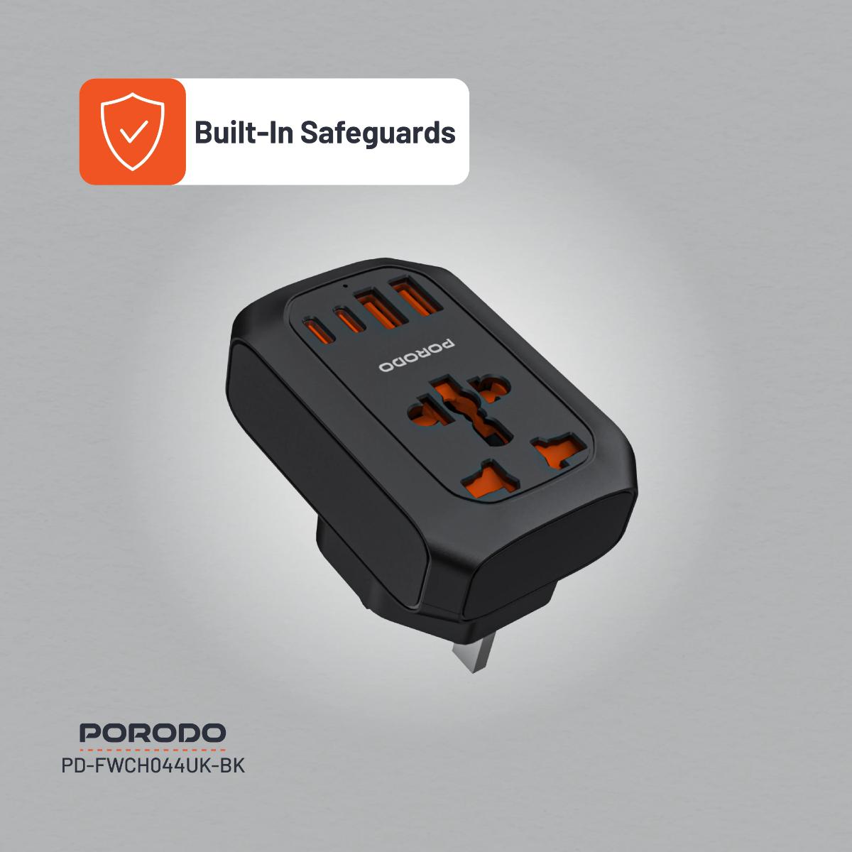 Porodo Universal Travel Adapter & Fast Charger