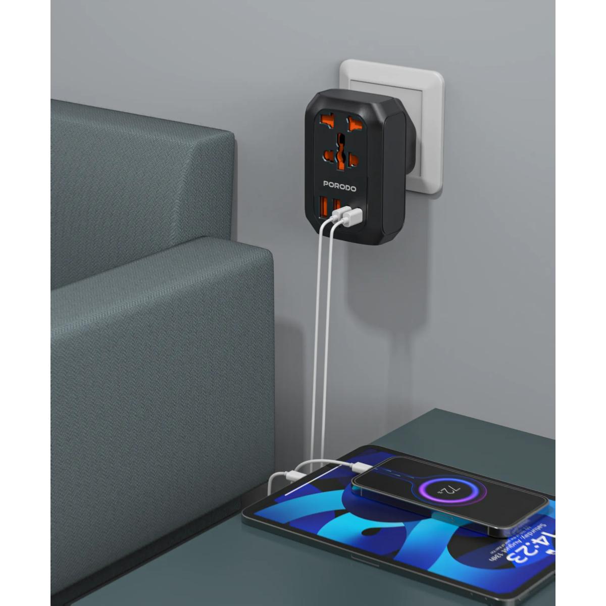 Porodo Universal Travel Adapter & Fast Charger