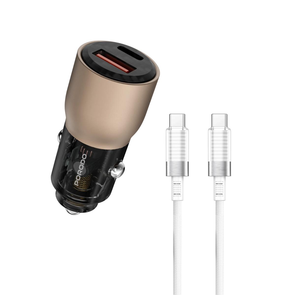 Porodo 95W Car Charger Transparent