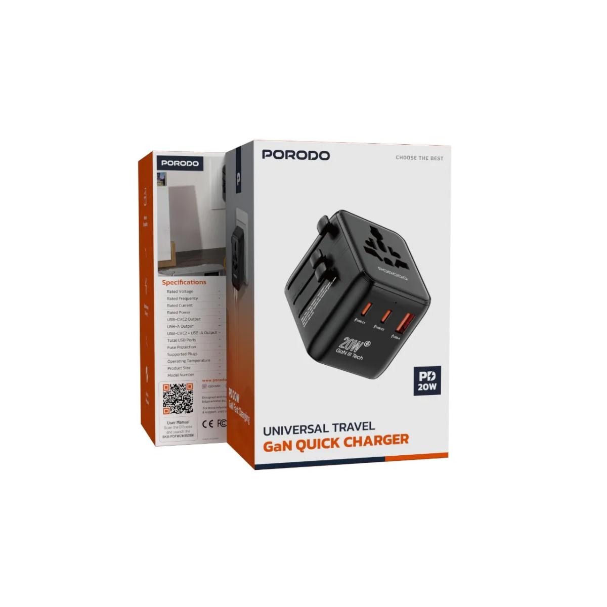 Porodo Universal Travel GaN Quick Charger