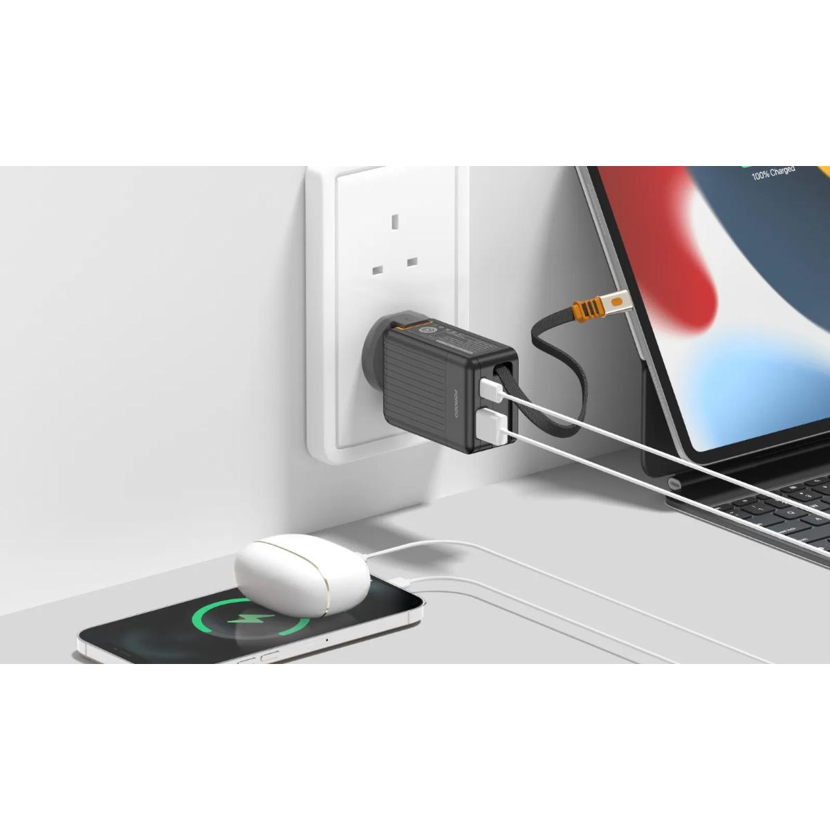 Porodo 42W Retractable GaN Charger