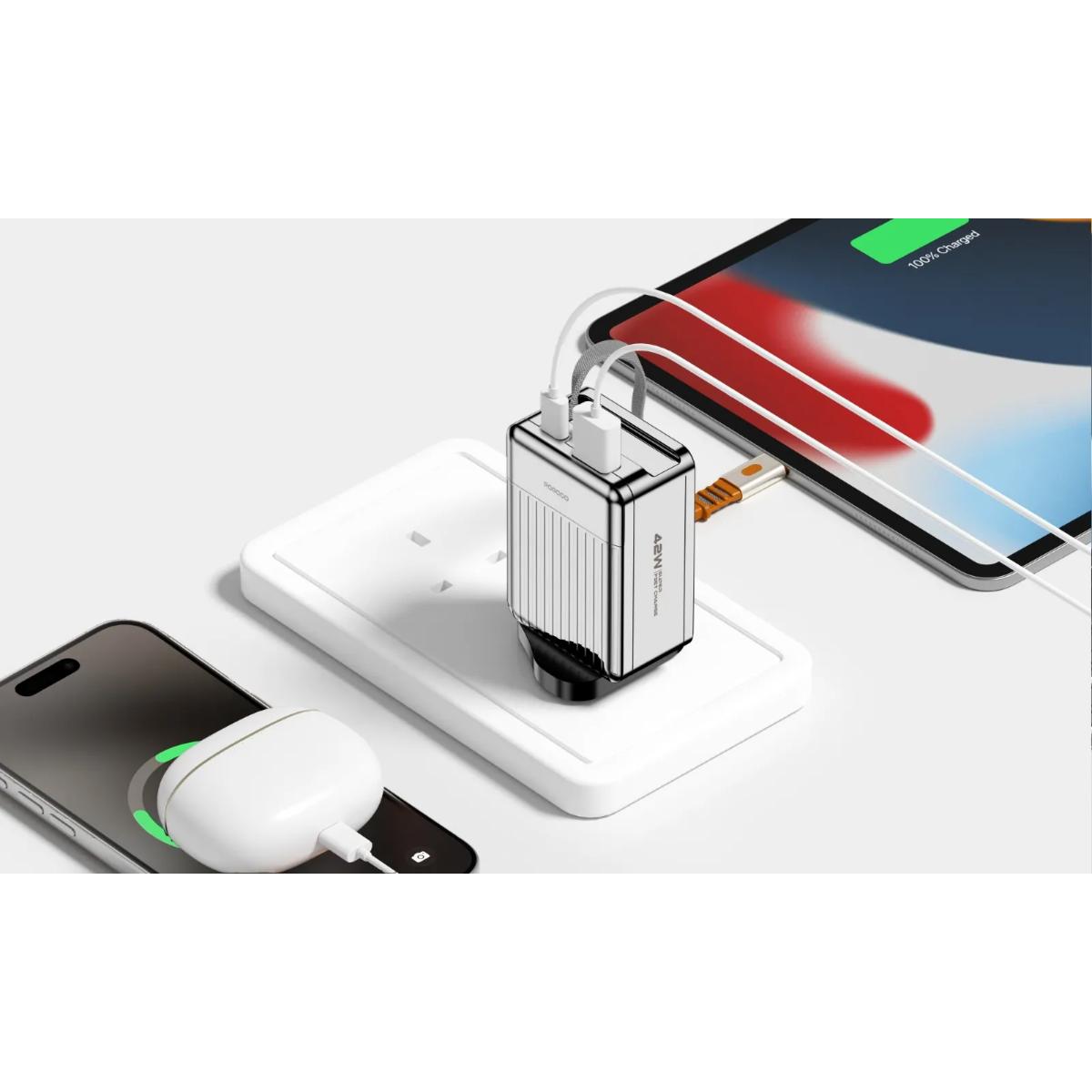 Porodo 42W Retractable GaN Charger