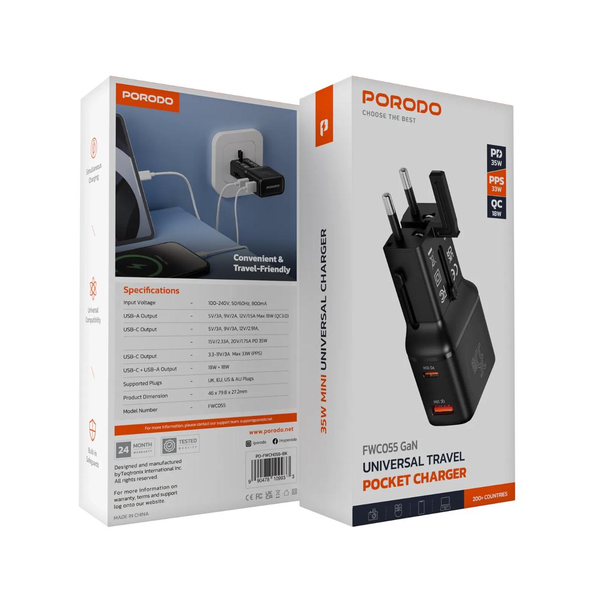 Porodo Universal Travel Pocket Charger