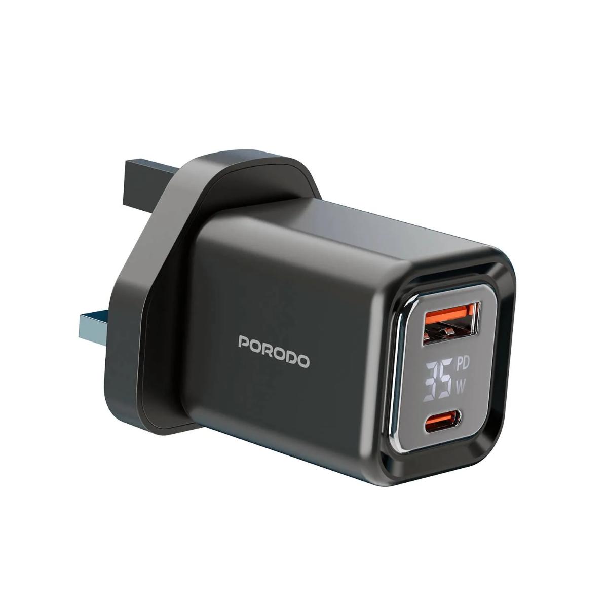 Porodo Dual-Port | Digital Display Quick Charger