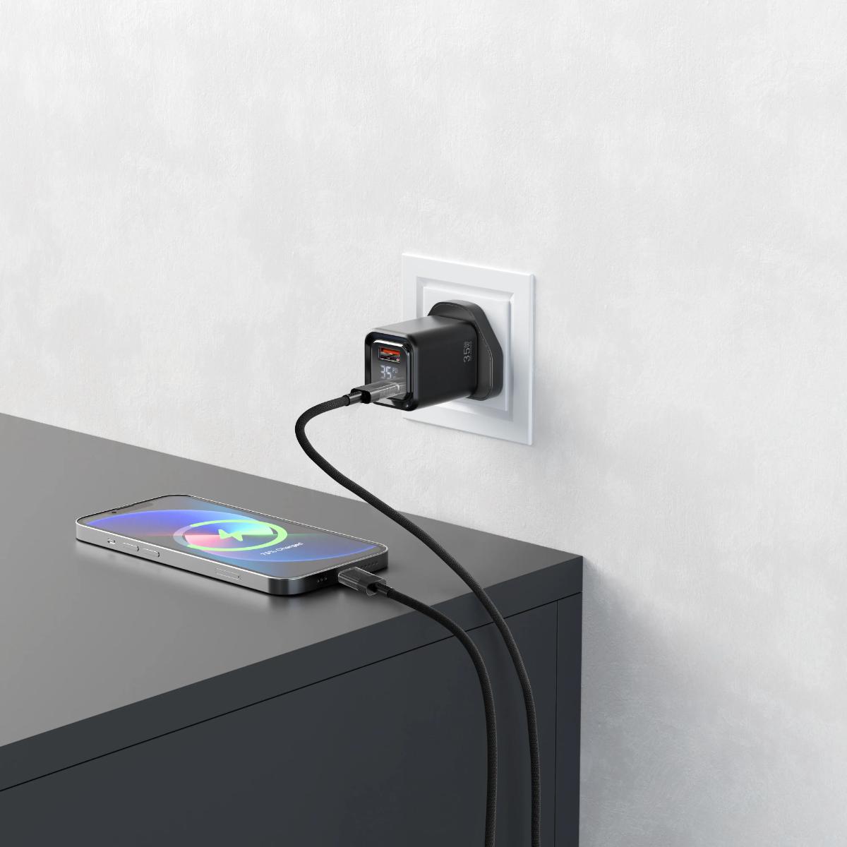 Porodo Dual-Port | Digital Display Quick Charger