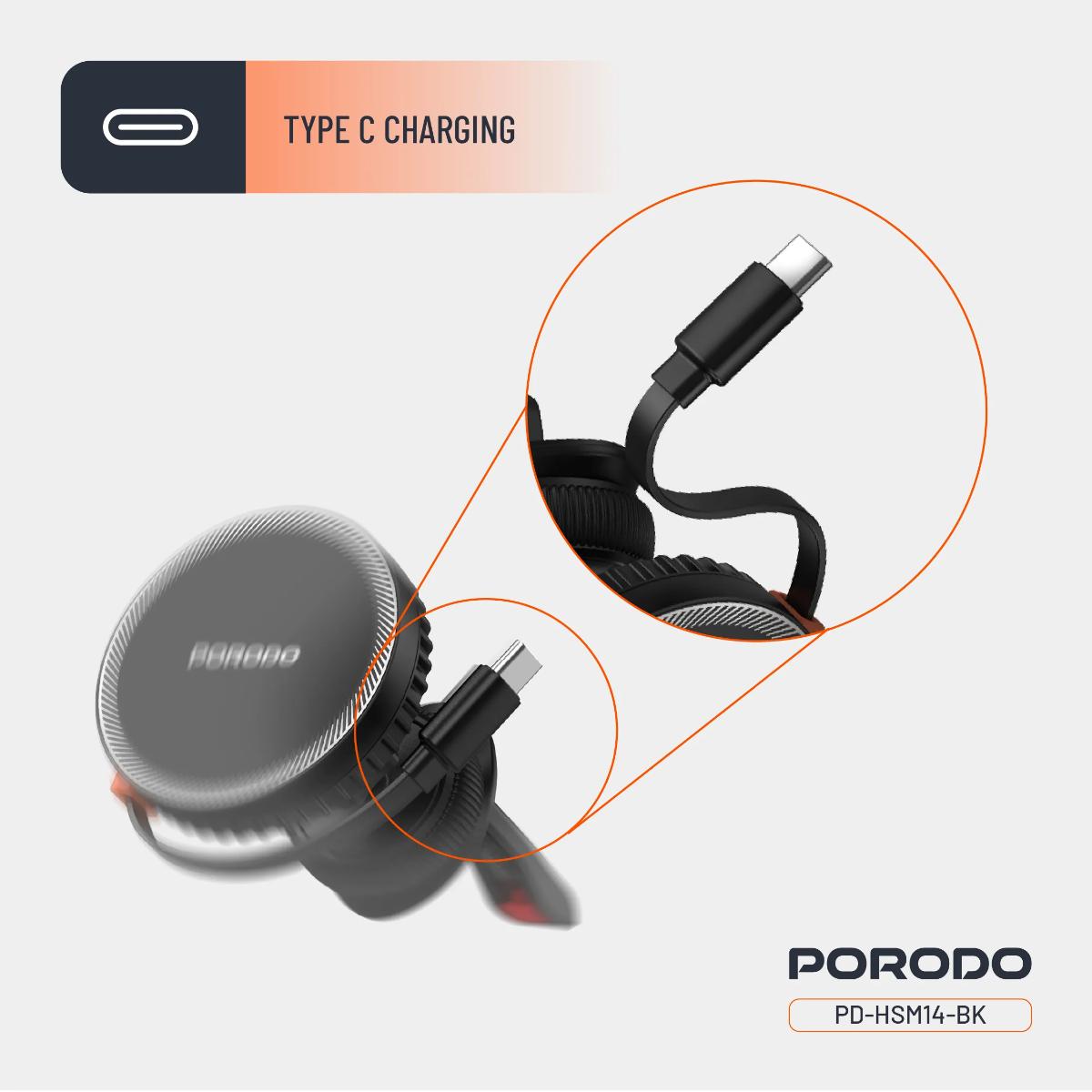 Porodo HS14 Magsafe Charger Retractable Type-C