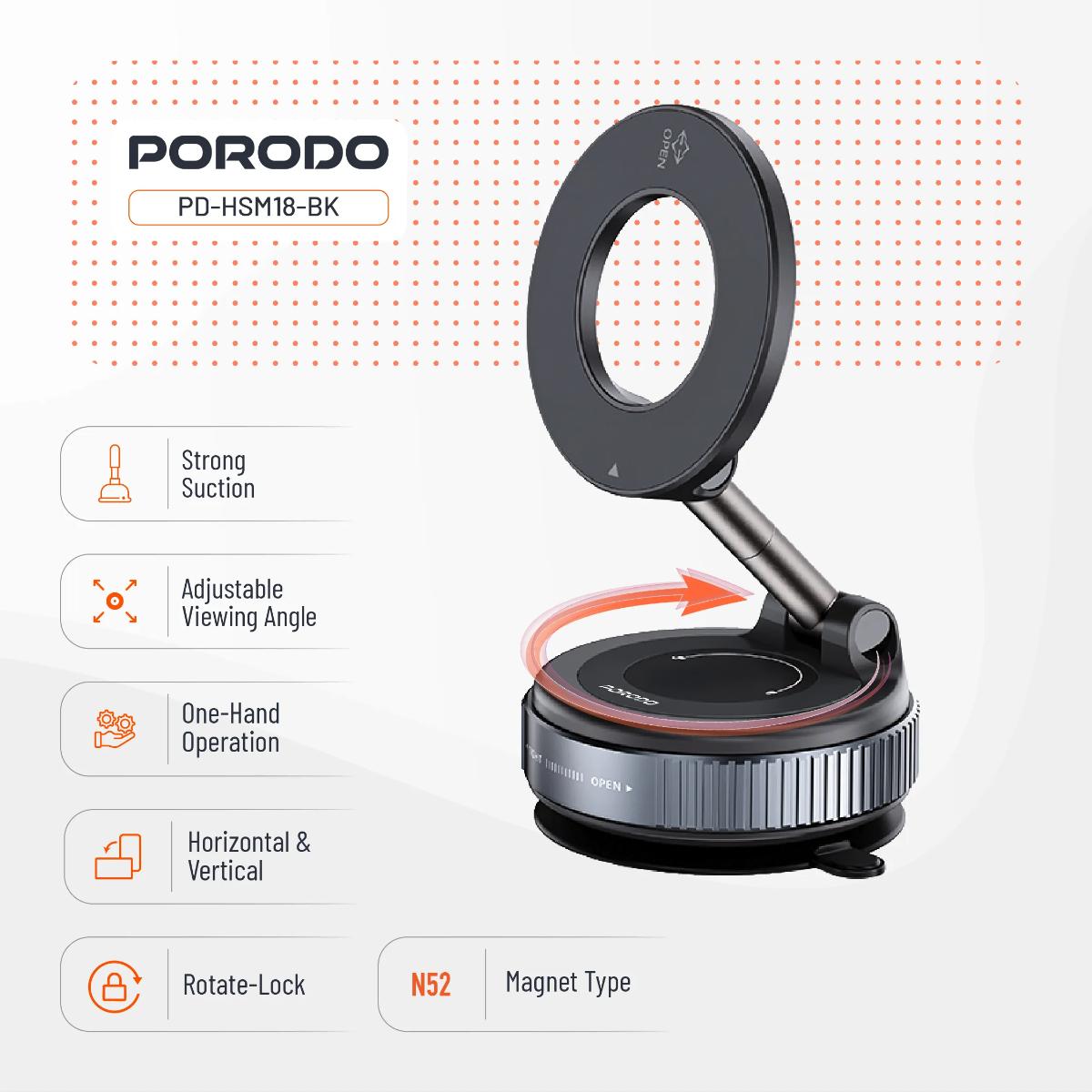 Porodo Vacuseal Rotate-Lock Magsafe Mount