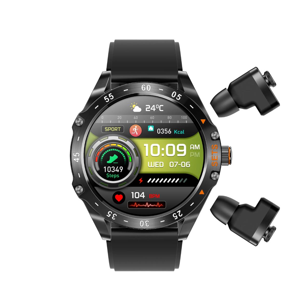 Porodo Hype Smartwatch With Earbuds