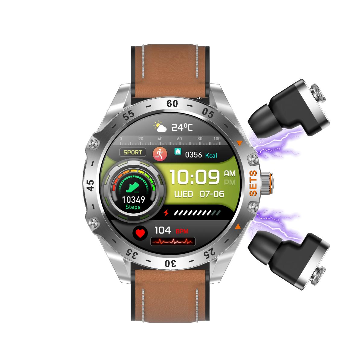 Porodo Hype Smartwatch With Earbuds