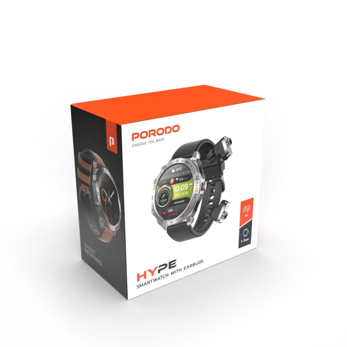 Porodo Hype Smartwatch With Earbuds