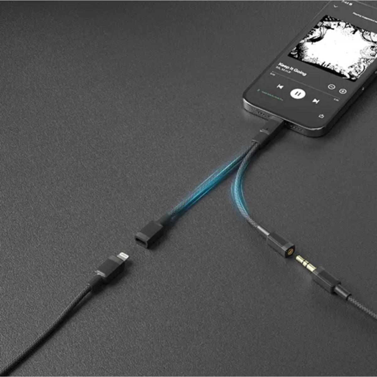 Porodo Lightning Audio & Charge Adapter - 0.12m