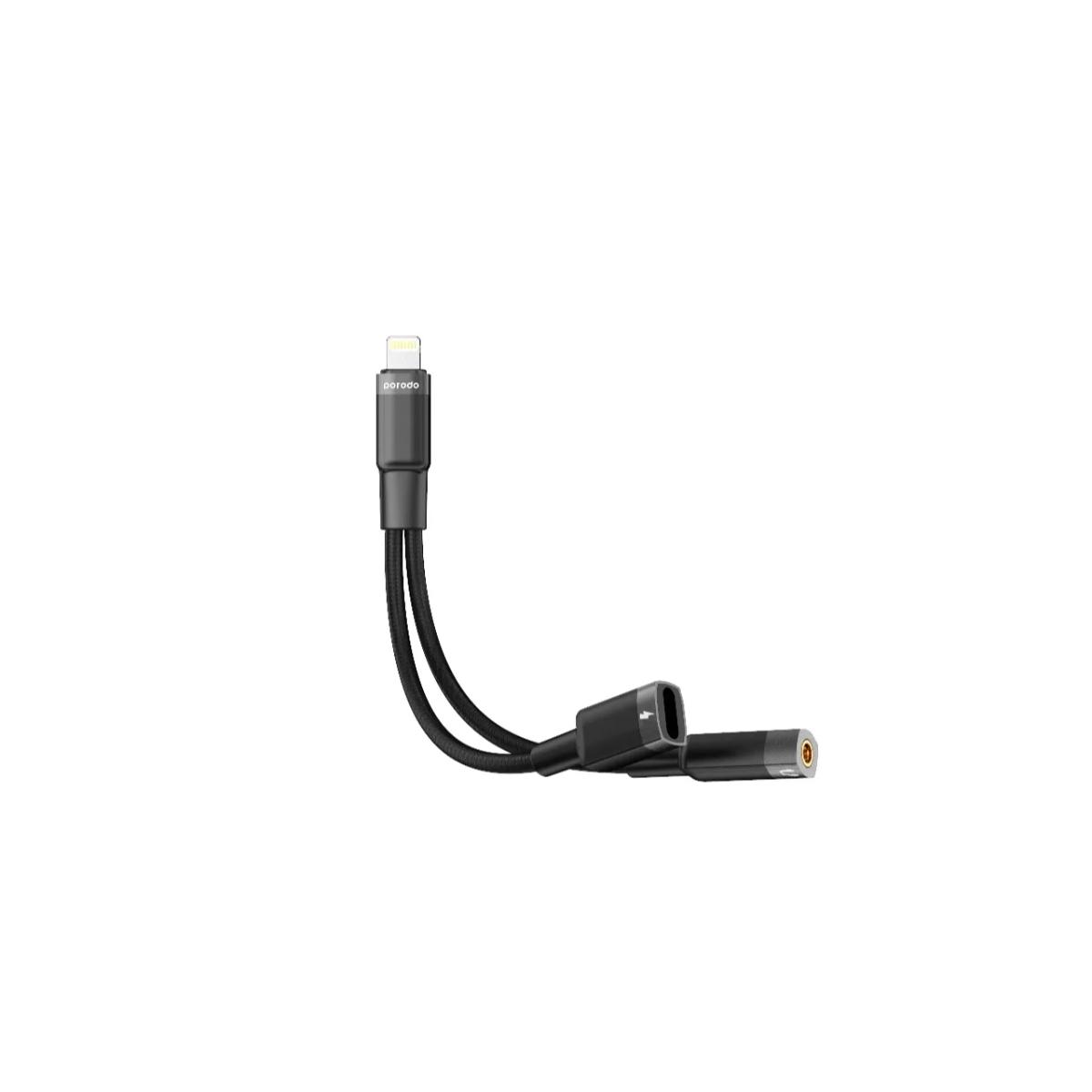 Porodo Lightning Audio & Charge Adapter - 0.12m