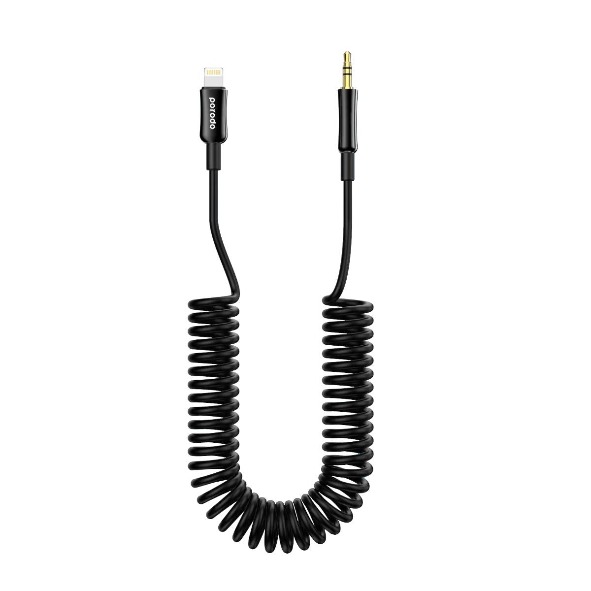 Porodo 3.5mm to Lightning Coiled AUX Cable (1.2m)