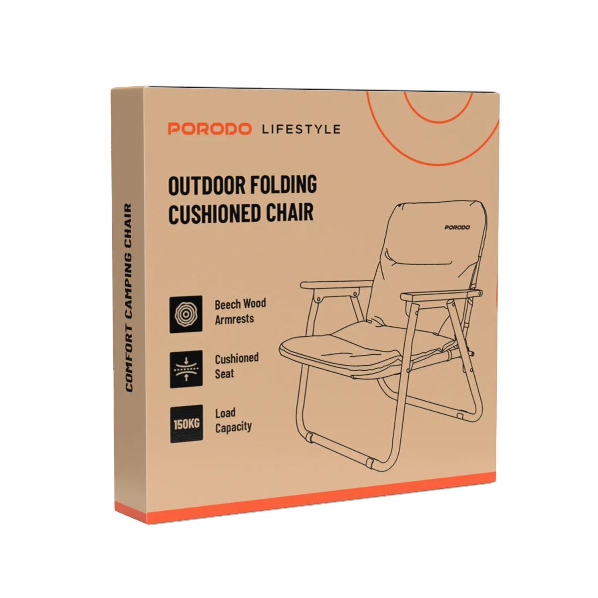 Porodo Lifestyle Outdoor Folding Cushioned Chair