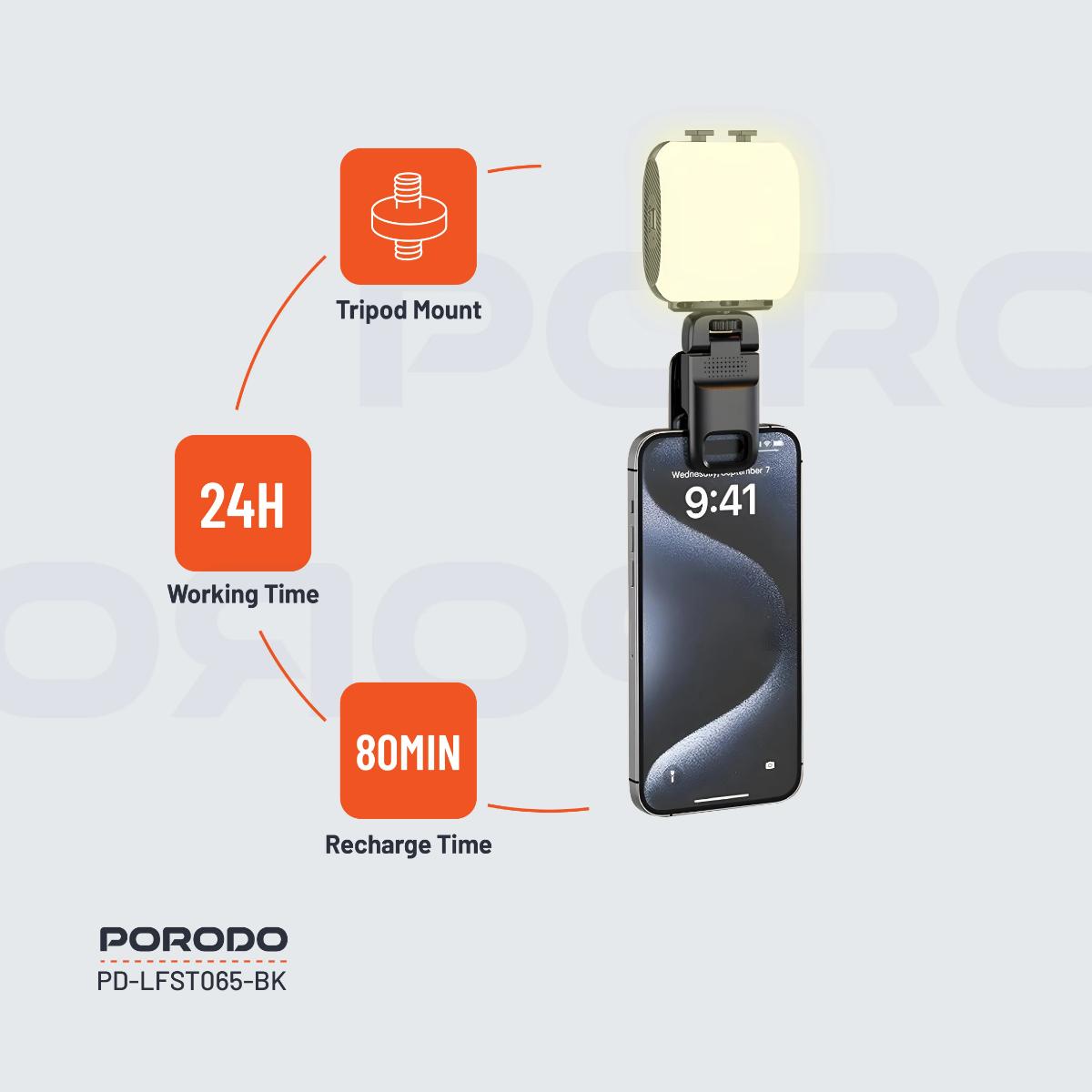 Porodo Lifestyle Clip-On Fill Light