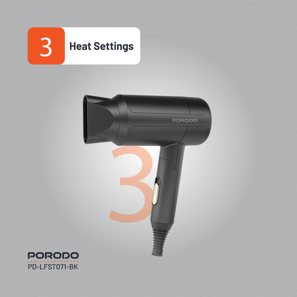 Porodo Lifestyle 1200W Foldable Hair Dryer